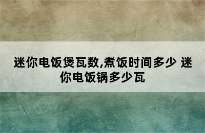 迷你电饭煲瓦数,煮饭时间多少 迷你电饭锅多少瓦